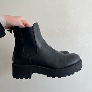 Dirty Laundry “Maps Bootie” chunky black boot